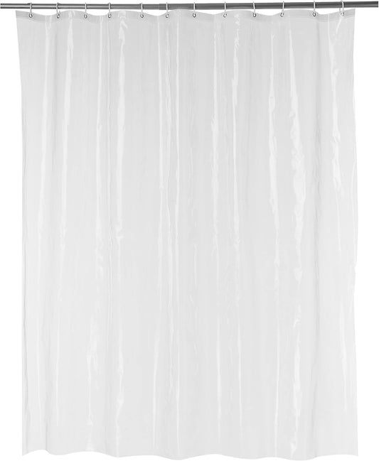 Amazon Basics Water Resistant 8-Gauge PEVA Shower Curtain Liner