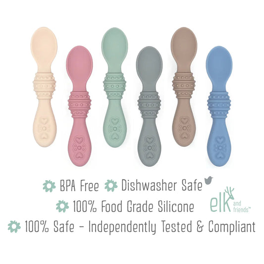 Elk and Friends Silicone Baby Spoons