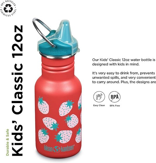 Klean Kanteen Kids Sippy Water Bottles 12oz
