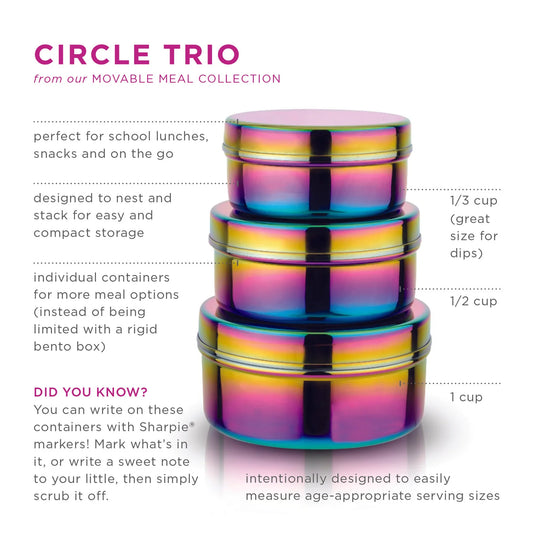 Ahisma (Made Safe) The Circle Trio Stainless Steel Containers