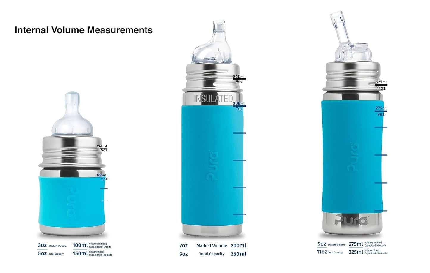 Pura Baby Kiki™ 5oz Stainless Steel Infant Bottle
