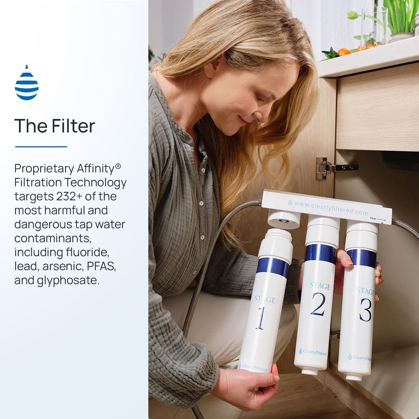 ClearlyFiltered 3-Stage Under the Sink Water Filter System