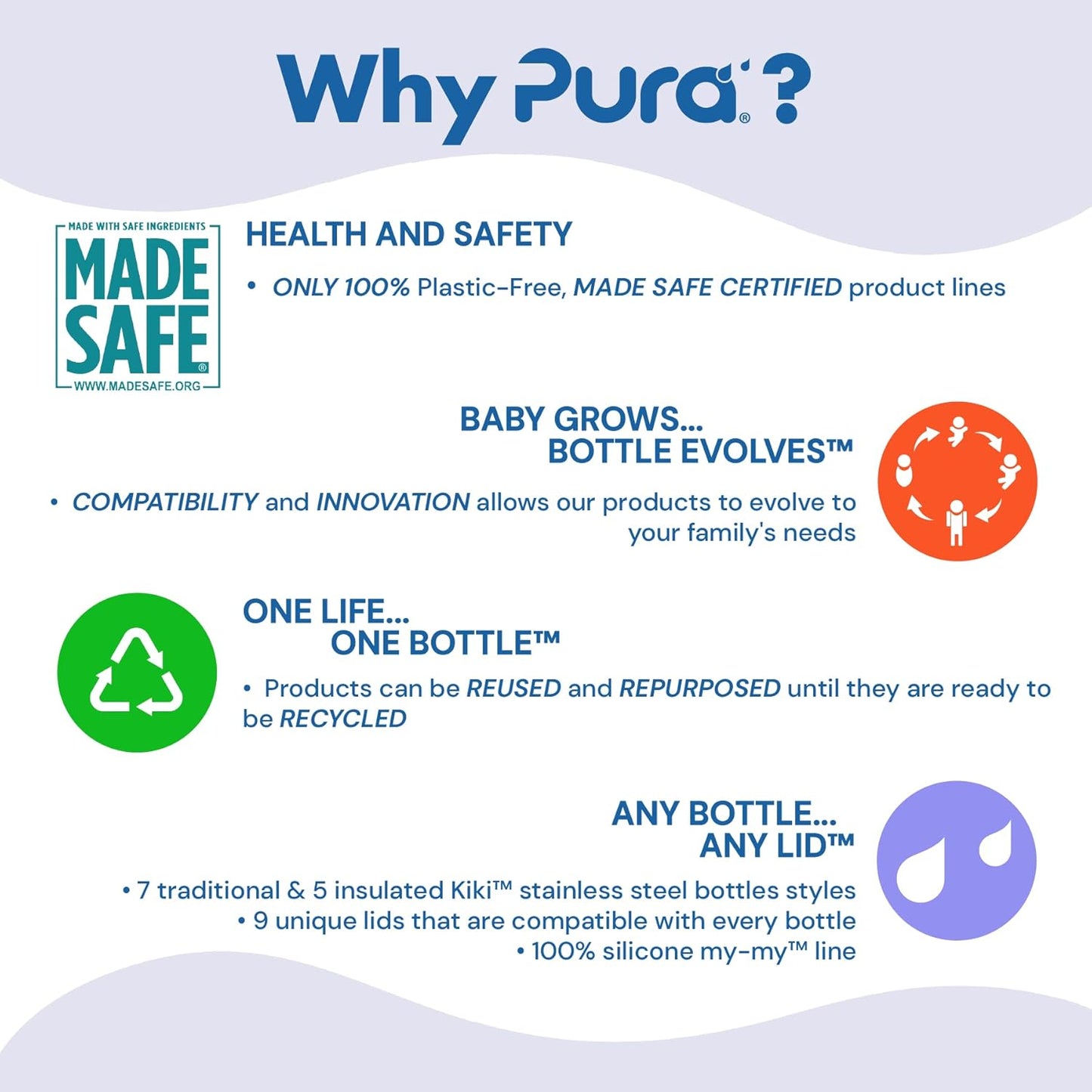 Pura Baby Kiki™ 5oz Stainless Steel Infant Bottle