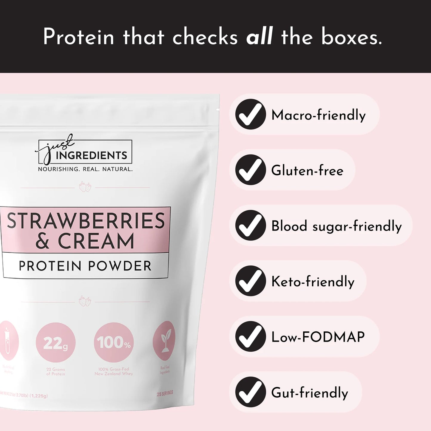 Just Ingredients Protein Powder (Strawberries and Cream)