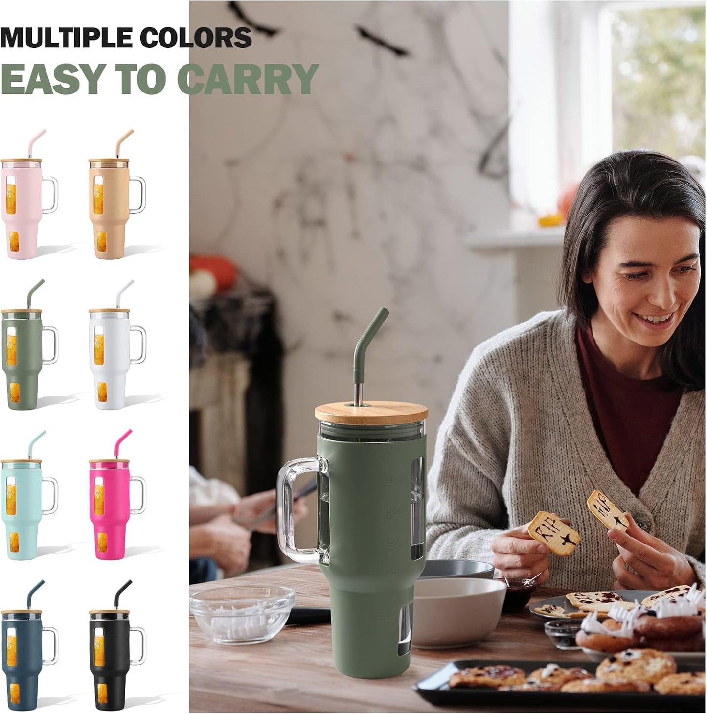 Kodrine Glass Tumbler with Handle