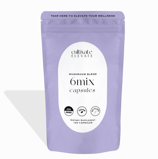 Cultivate Elevate | 6Mix Mushroom Capsules (Daily Wellness Support)