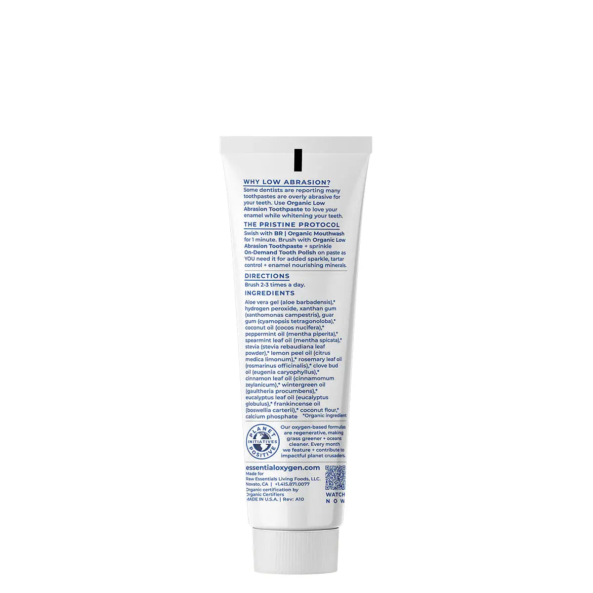 Essential Oxygen Organic Low Abrasion Toothpaste | Peppermint - Essentiallydestinyy