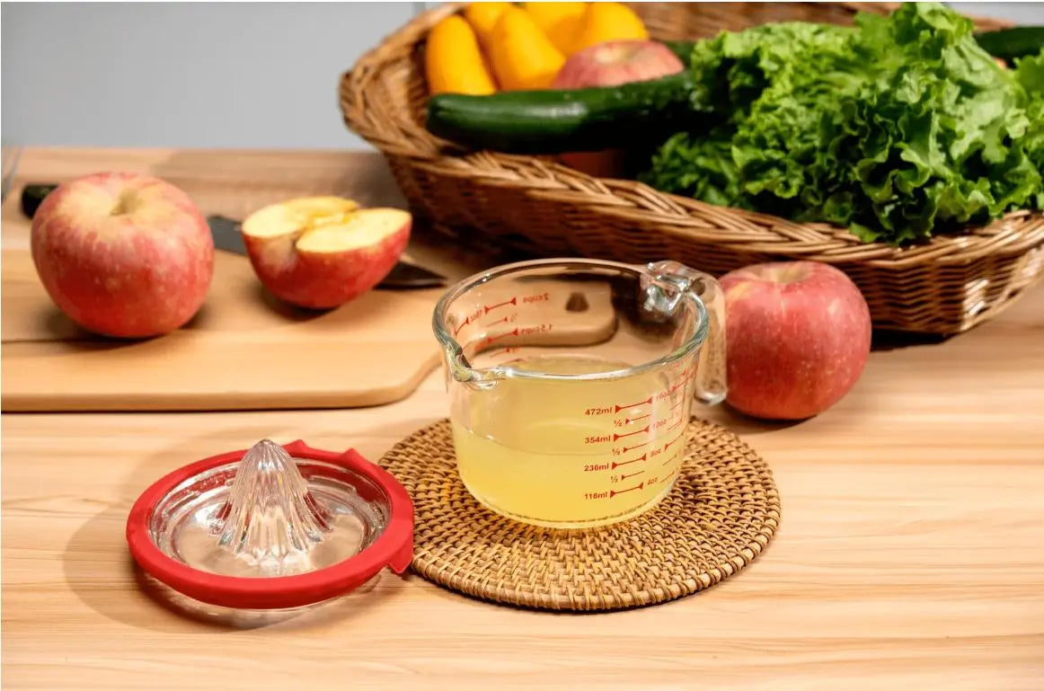 Genicook 2-in-1 Glass Citrus Juicer & Precision Measuring Cup - Essentiallydestinyy