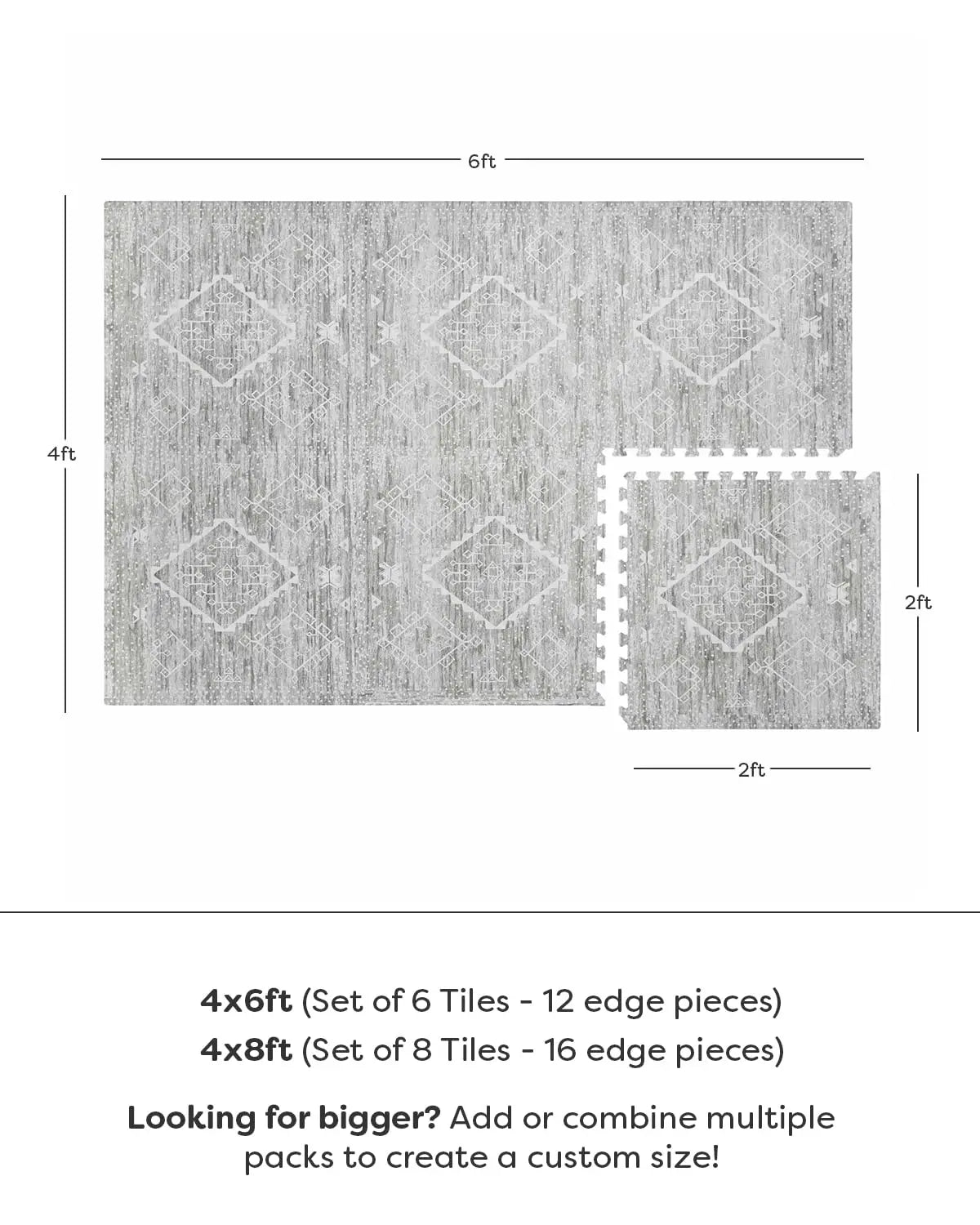 House of Noa Baby Play Mat, 4x6 Willow Ula, Set of 6 - Essentiallydestinyy