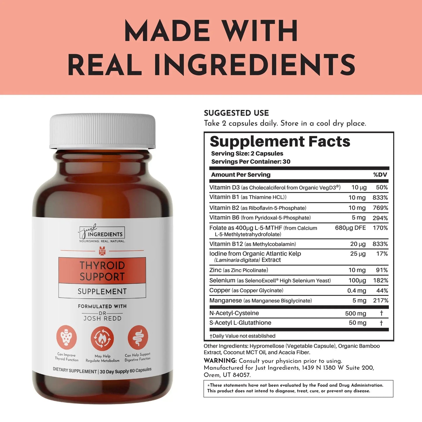 Just Ingredients Thyroid Support - Essentiallydestinyy