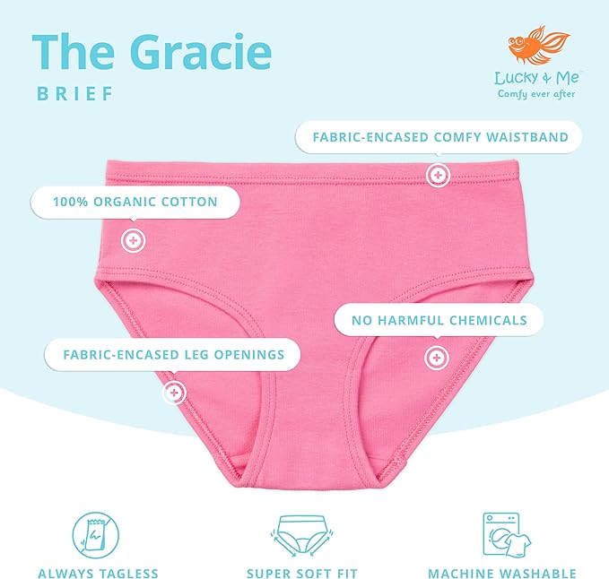 Lucky & Me Organic Underwear (Ages 2T- 10yrs) 7pack