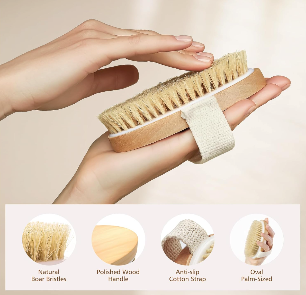 POPCHOSE Dry Brushing Body Brush