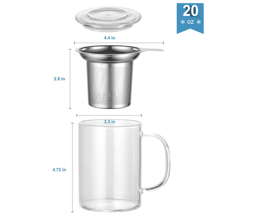 Enindel Glass Loose Leaf Tea Cup