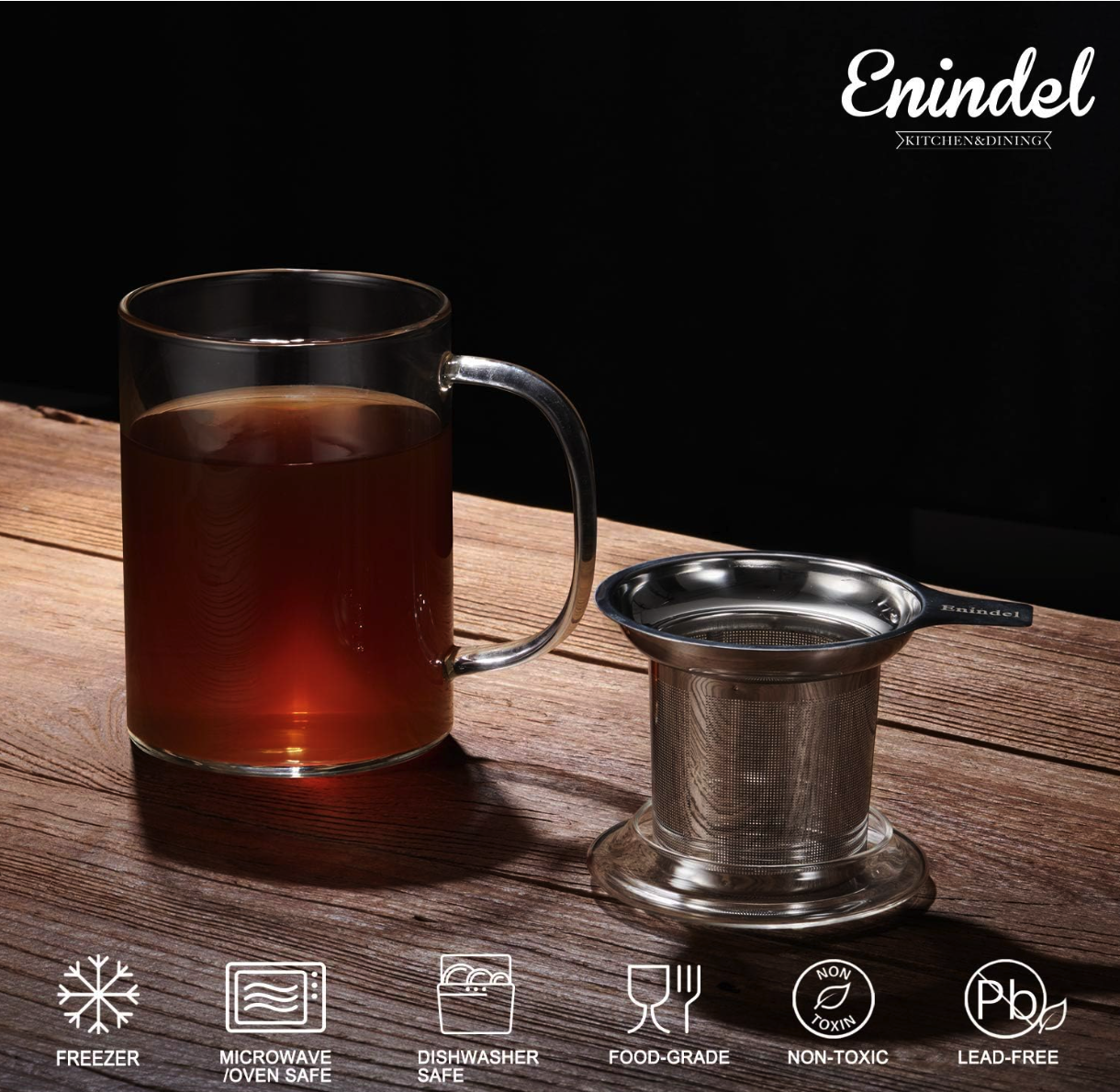 Enindel Glass Loose Leaf Tea Cup