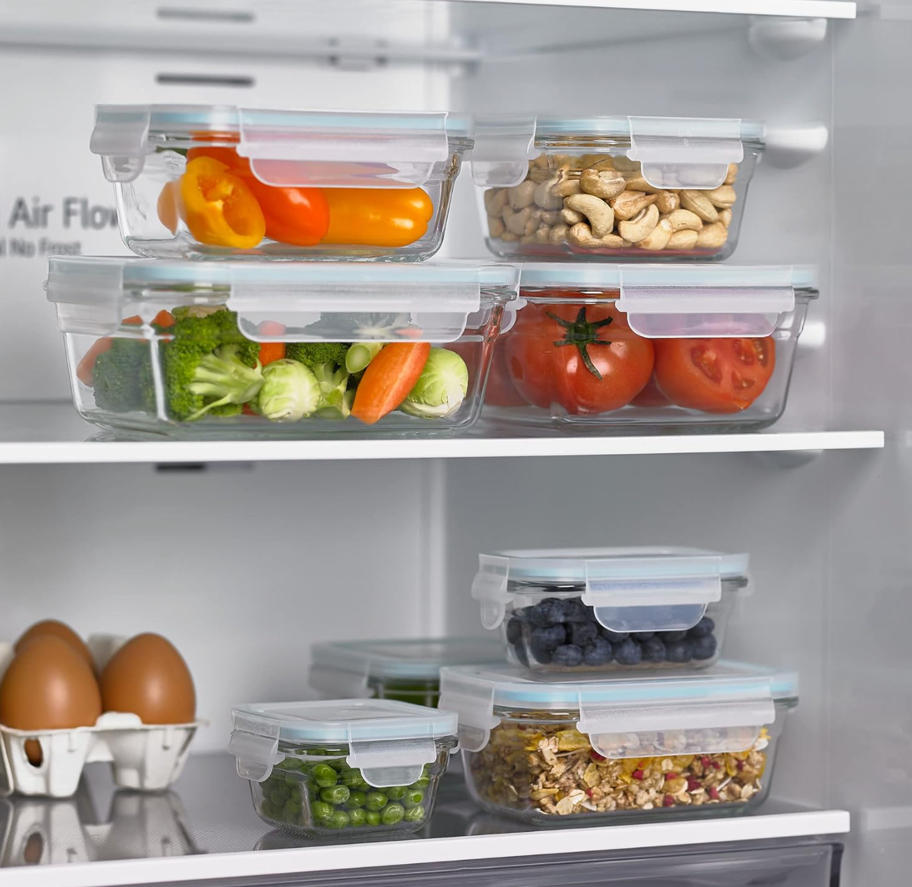 Glasslock Mini Reusable Tempered Glass Food Storage 8pc Container Set