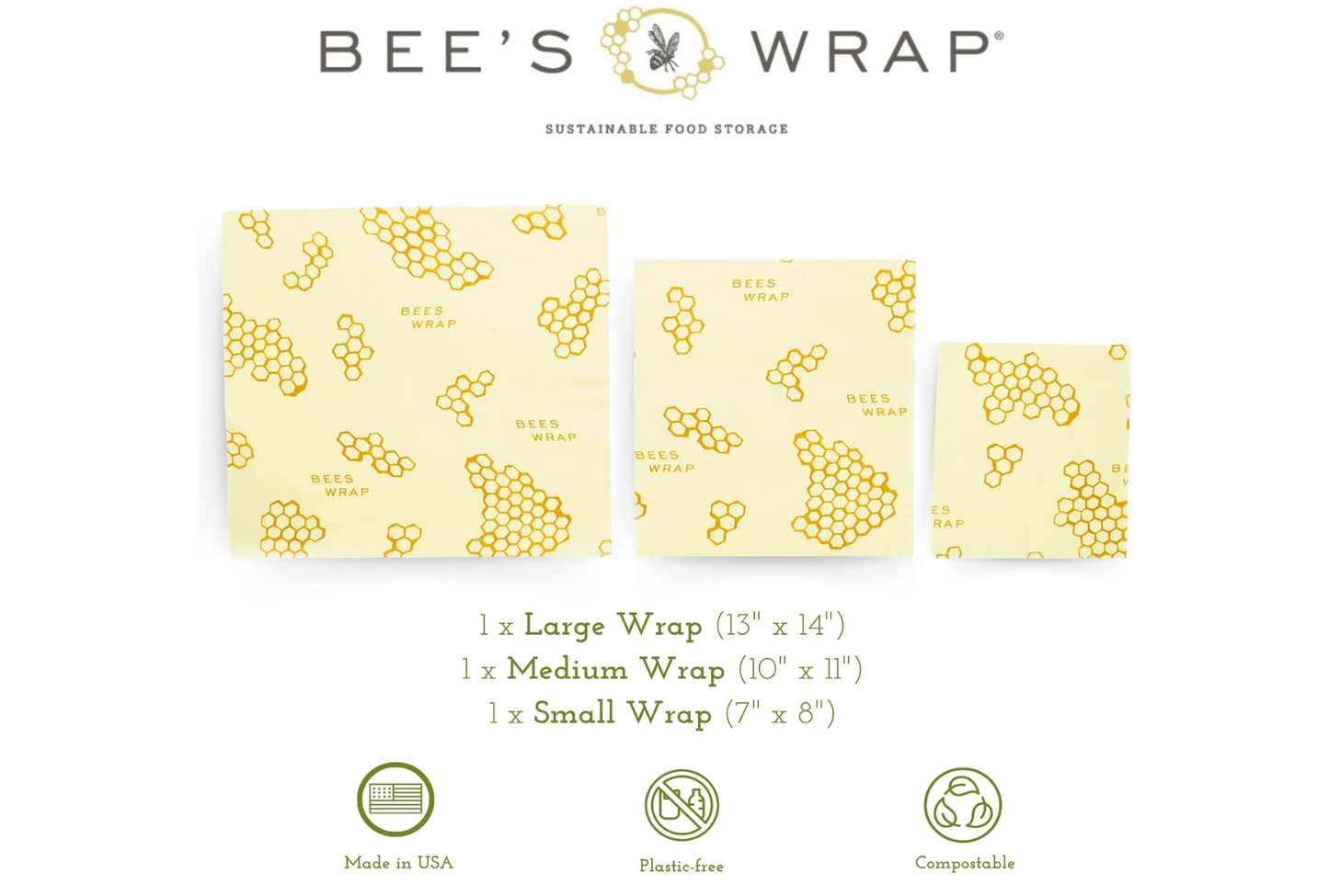 Bee's Wrap Reusable Beeswax Food Wraps