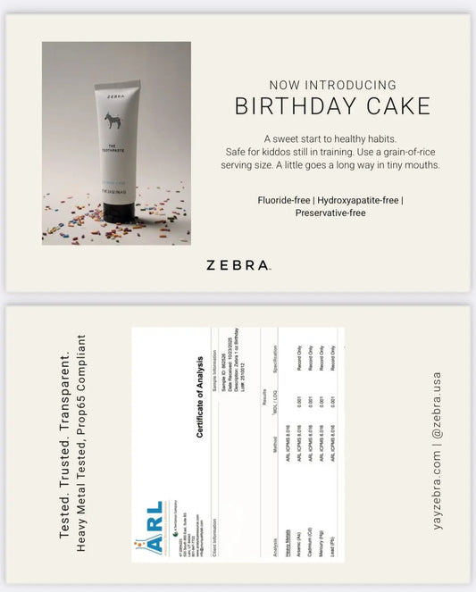 Zebra Birthday Cake Kids Toothpaste - Essentiallydestinyy
