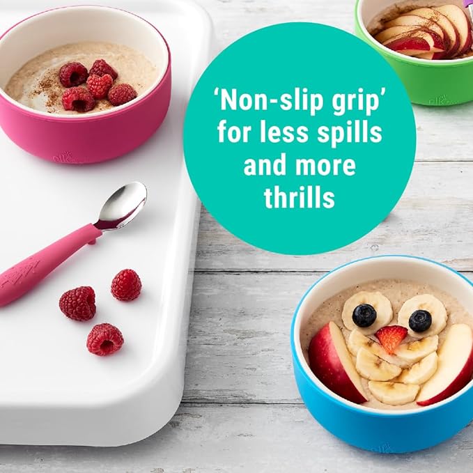 Elk and Friends Kids Porcelain Bowls with Silicone Sleeve