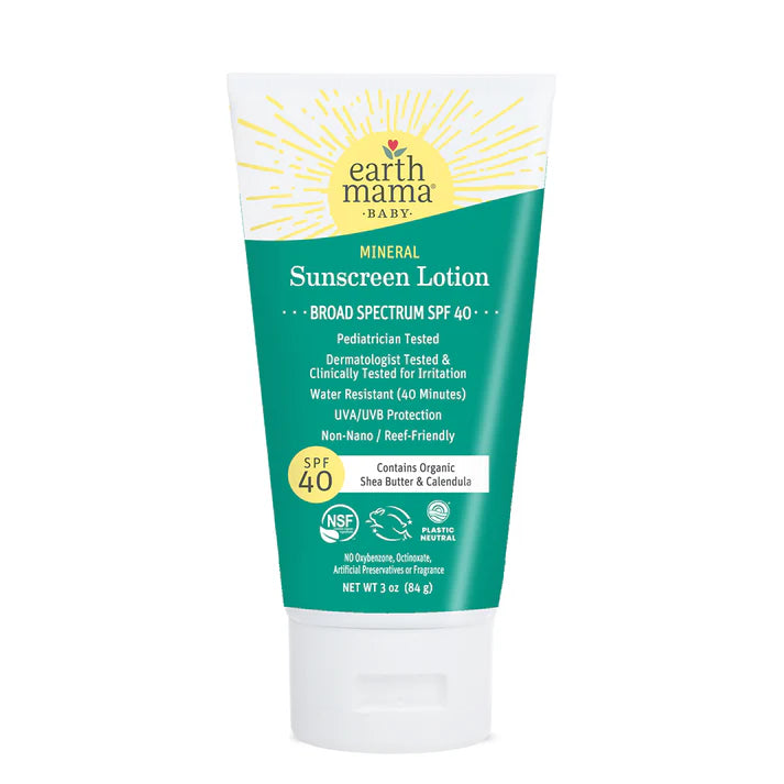 Earth Mama Organics Baby Mineral Sunscreen Lotion SPF 40