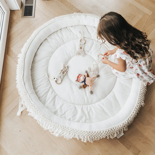 Finn + Emma Macrame Round Play Mat & Play Gym Bundle