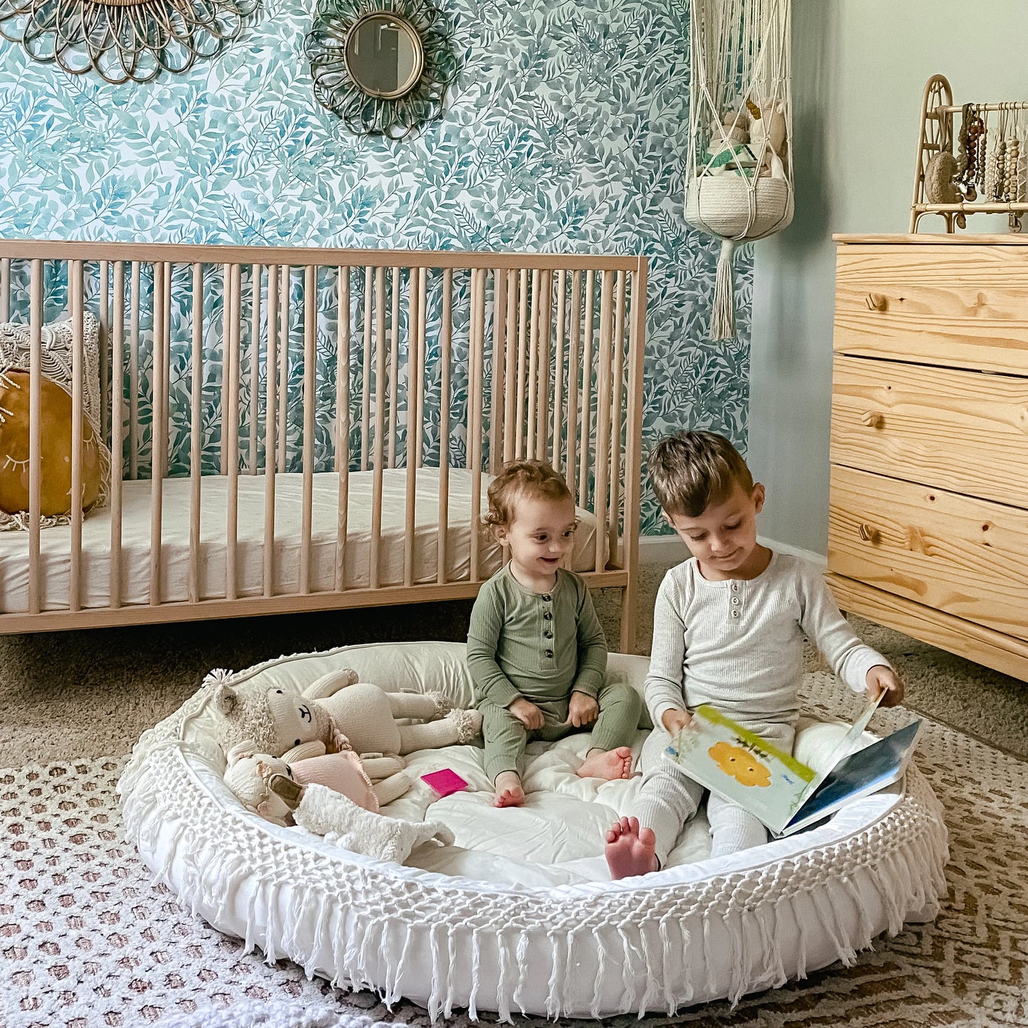 Finn + Emma Macrame Round Play Mat & Play Gym Bundle