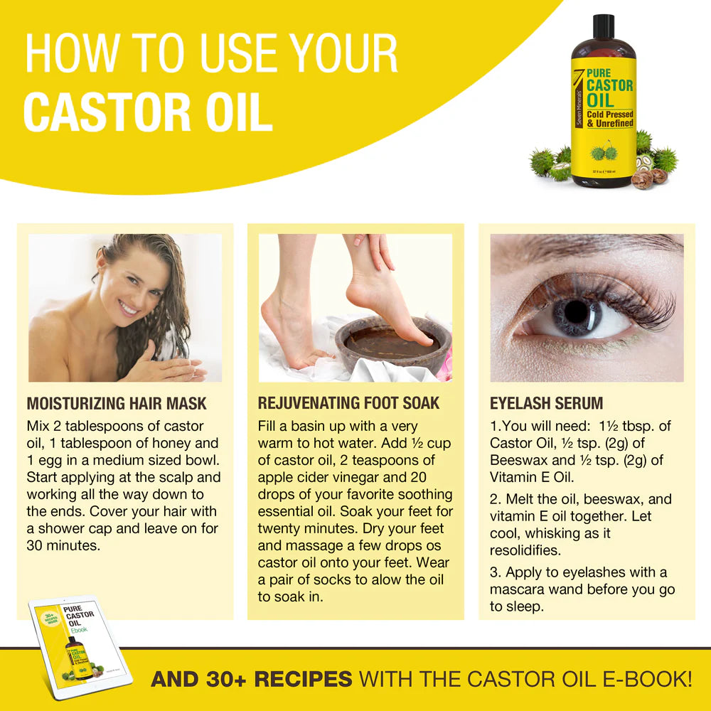 Seven Minerals Cold Pressed Castor Oil 32oz