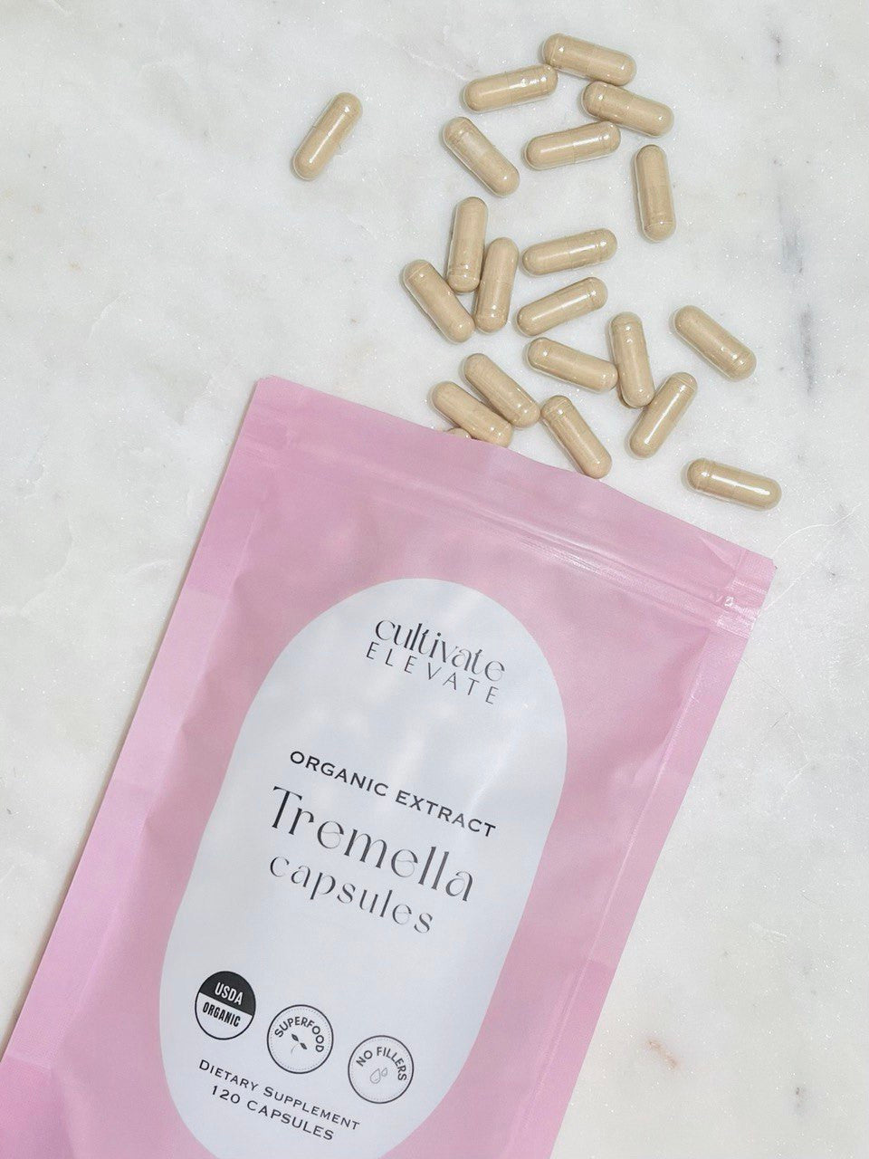 Cultivate Elevate Organic Tremella Mushroom Capsules - The Beauty Mushroom