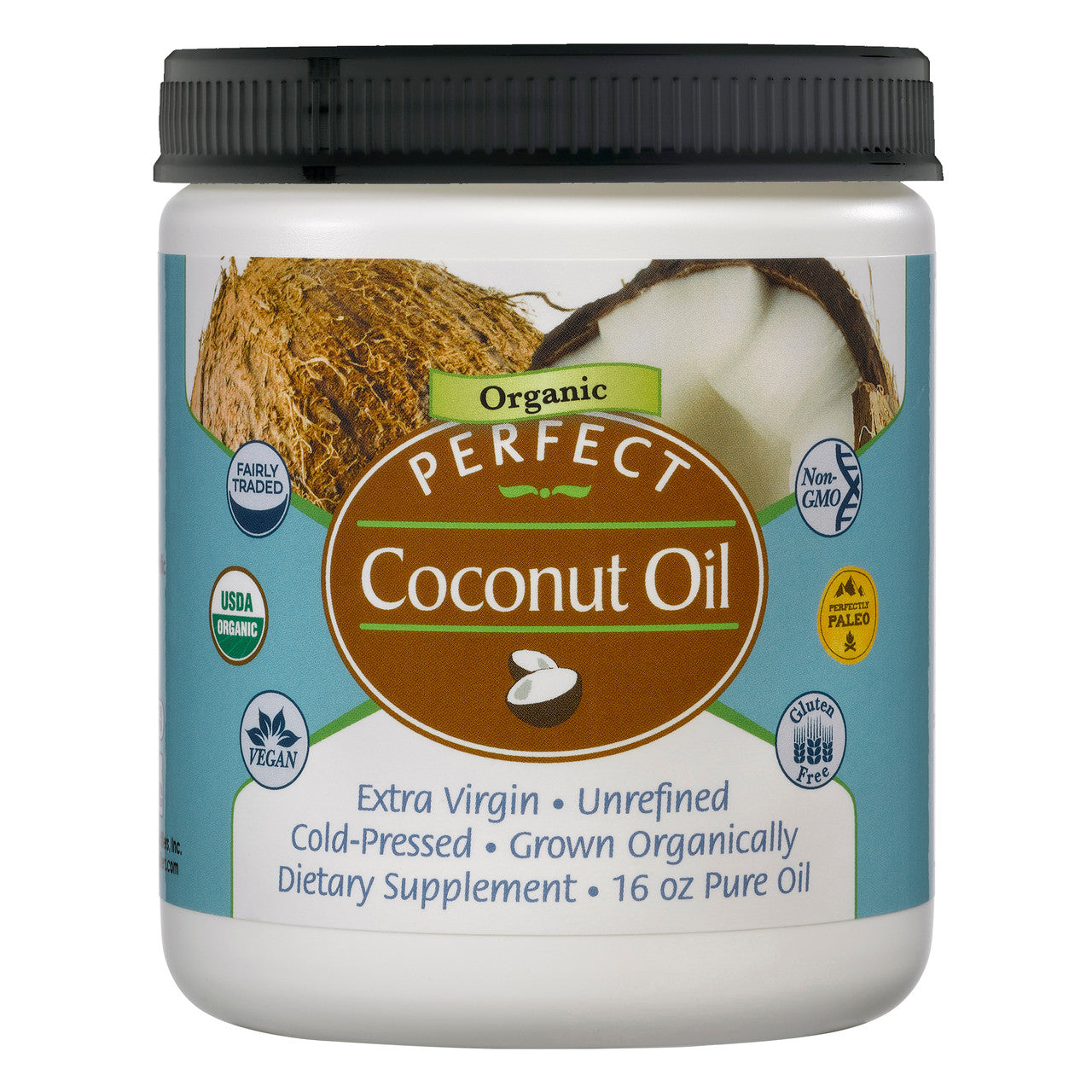 Perfect Supplements Organic, Extra-Virgin, Unrefined, Cold-Pressed Coconut Oil