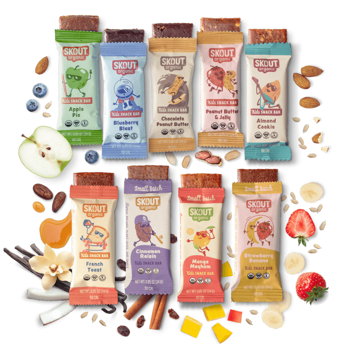 Skout Organic Kids Snack Bars, Protein Bars, and Cookies