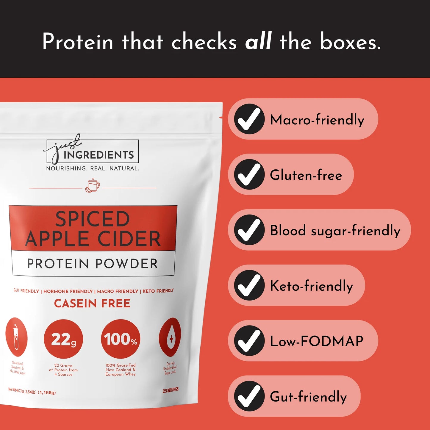 Just Ingredients Seasonal Apple Cider Protein Powder