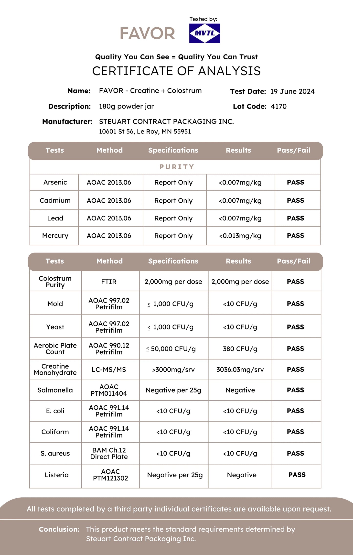 Favor Creatine Monohydrate + Colostrum