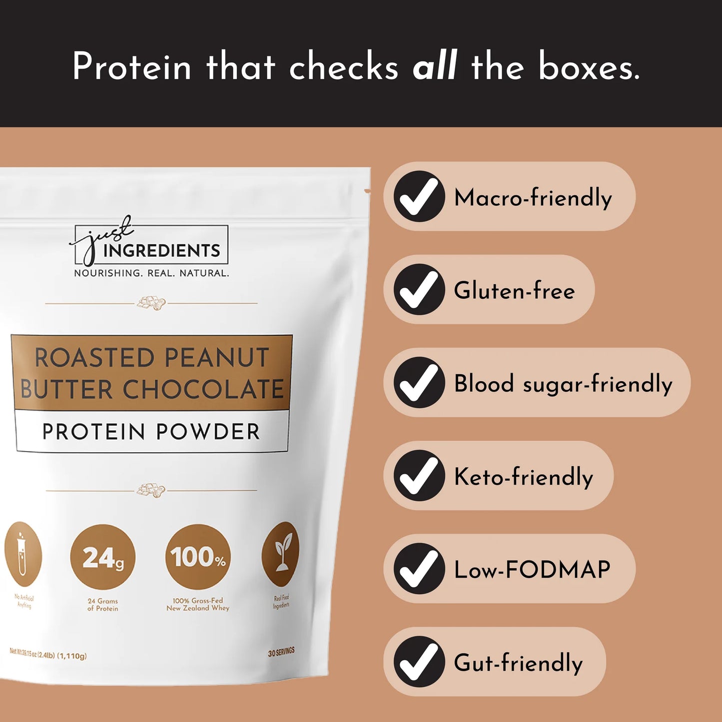 Just Ingredients Protein Powder (Roasted Peanut Butter Chocolate)