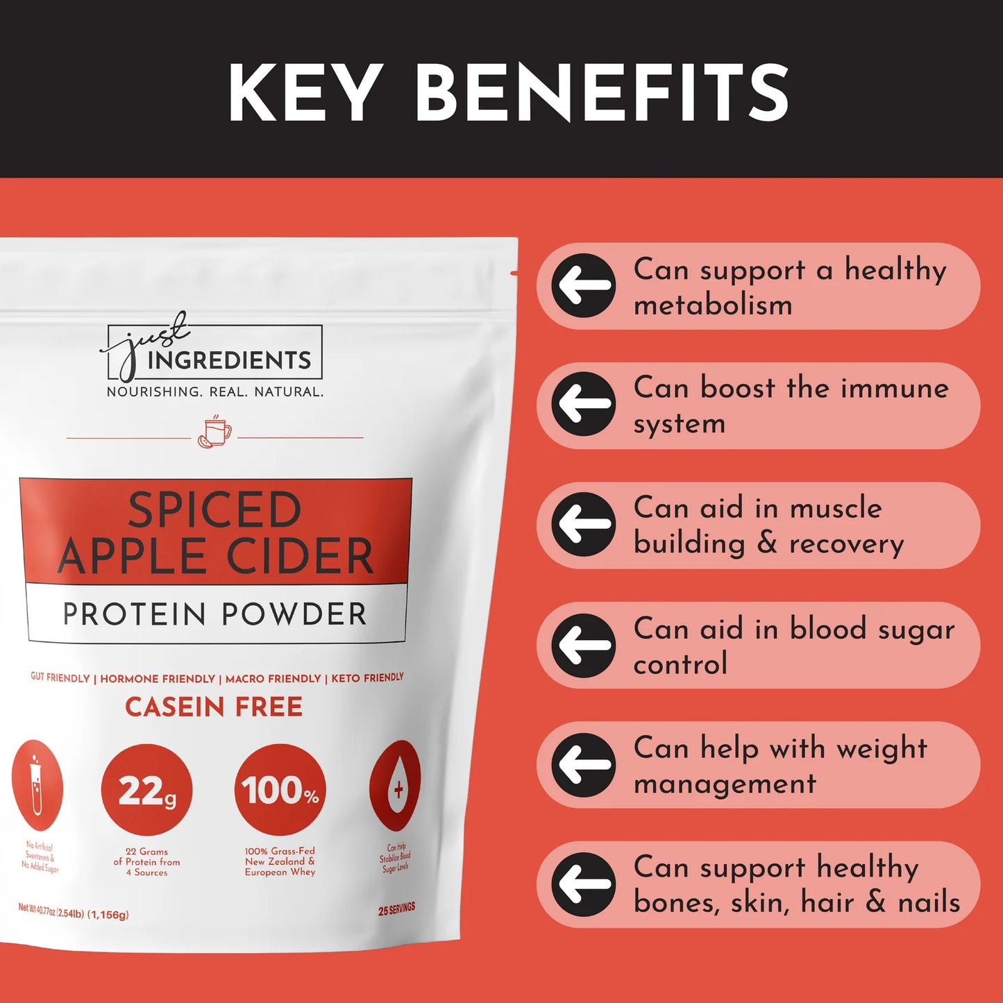 Just Ingredients Seasonal Apple Cider Protein Powder