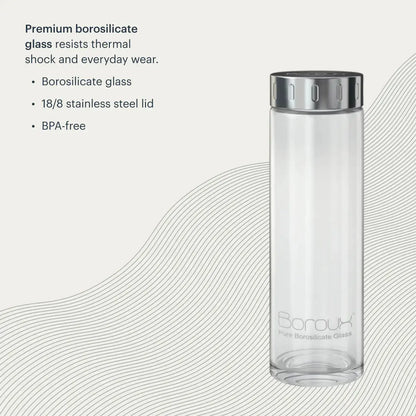 Boroux | Glass Water Bottle - Essentiallydestinyy