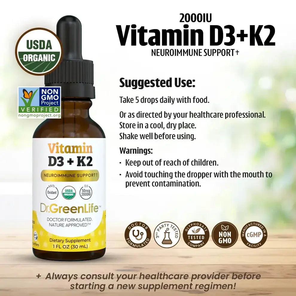 Dr.GreenLife | Vitamin D3+K2 (2,000IU) - Essentiallydestinyy