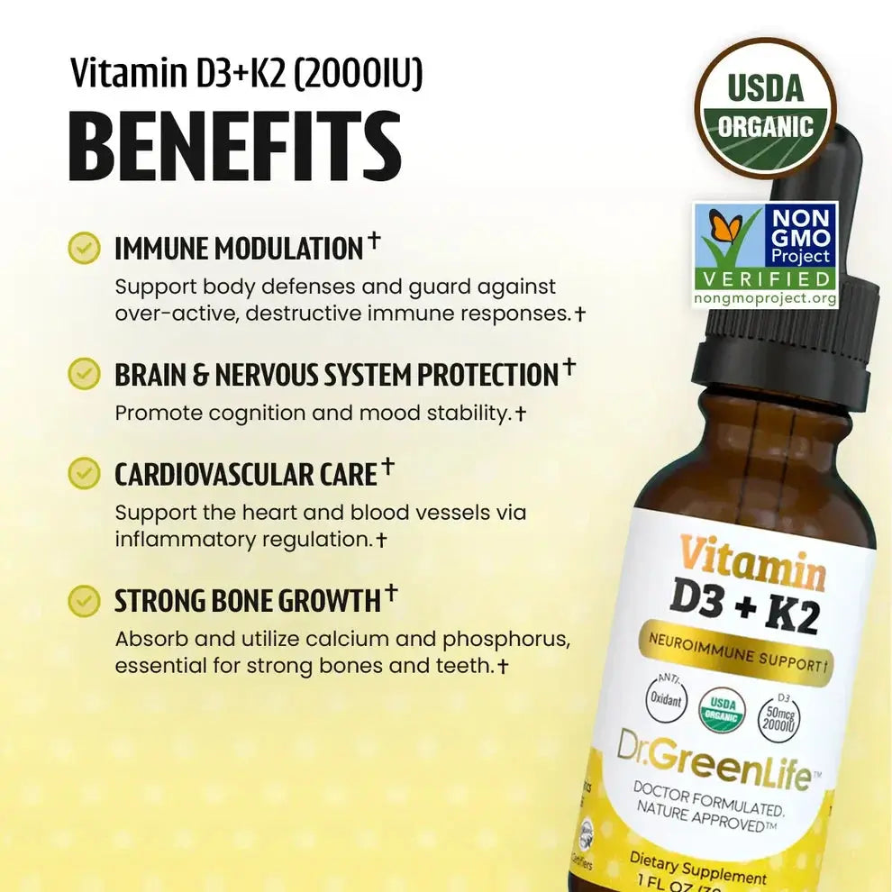 Dr.GreenLife | Vitamin D3+K2 (2,000IU) - Essentiallydestinyy
