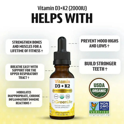 Dr.GreenLife | Vitamin D3+K2 (2,000IU) - Essentiallydestinyy