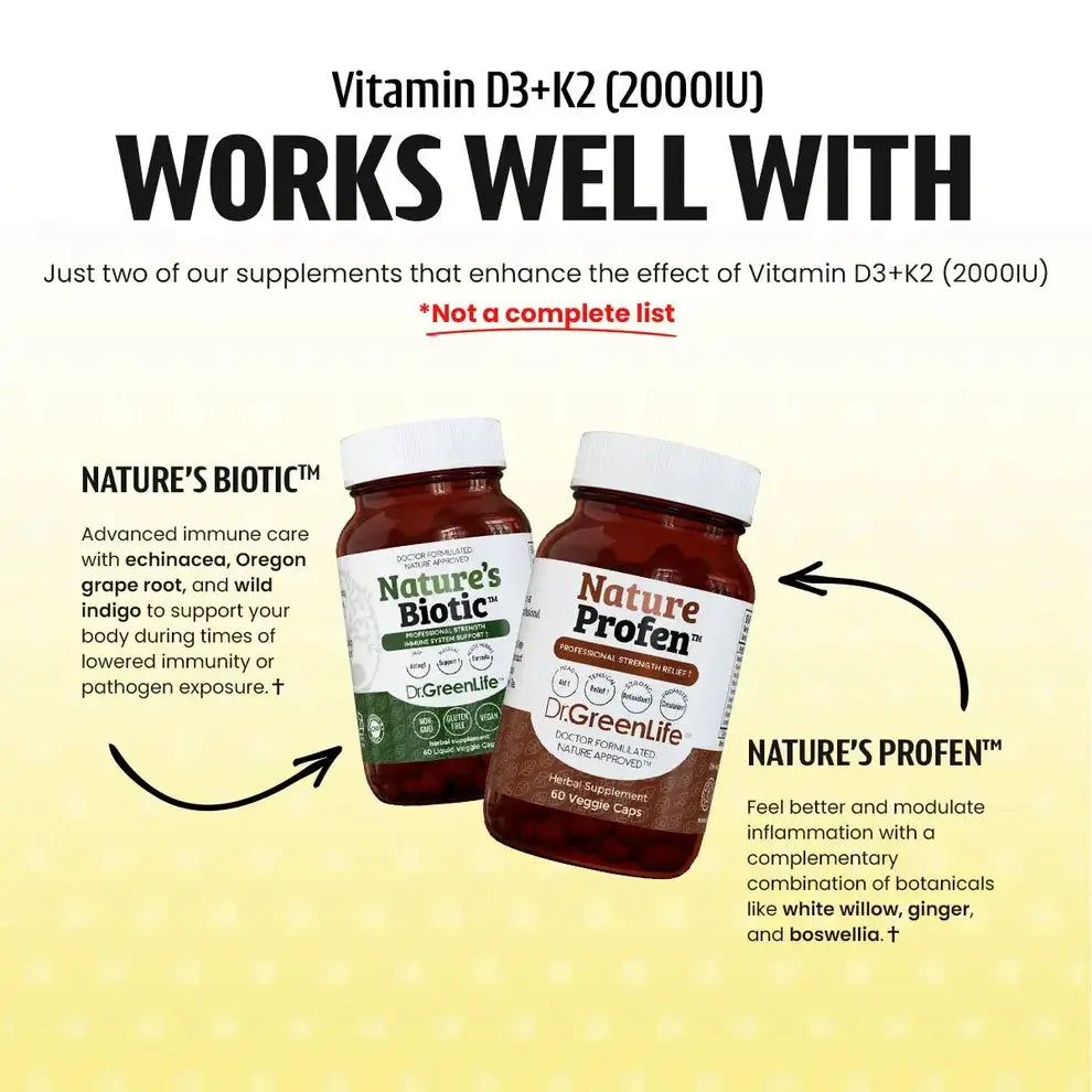 Dr.GreenLife | Vitamin D3+K2 (2,000IU) - Essentiallydestinyy