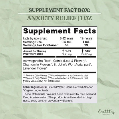 Earthley's Anxiety Relief Tincture - Essentiallydestinyy
