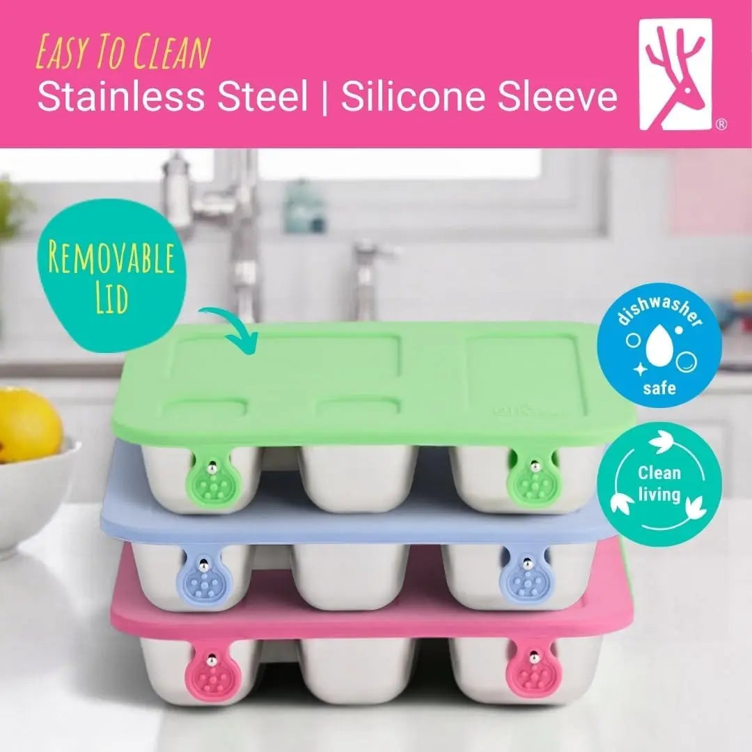 Elk and Friends | Kids Stainless Steel Bento Box (with Silicone Lid) - Essentiallydestinyy