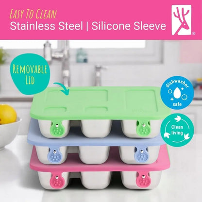 Elk and Friends | Kids Stainless Steel Bento Box (with Silicone Lid) - Essentiallydestinyy