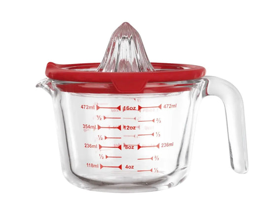 Genicook 2-in-1 Glass Citrus Juicer & Precision Measuring Cup - Essentiallydestinyy