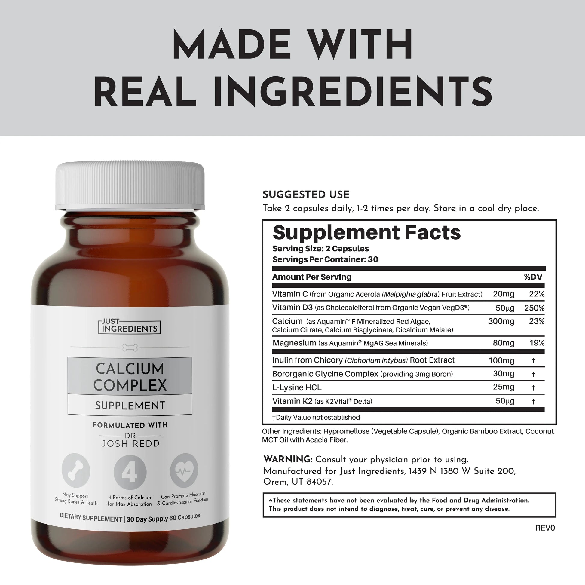 Just Ingredients Calcium Complex - Essentiallydestinyy