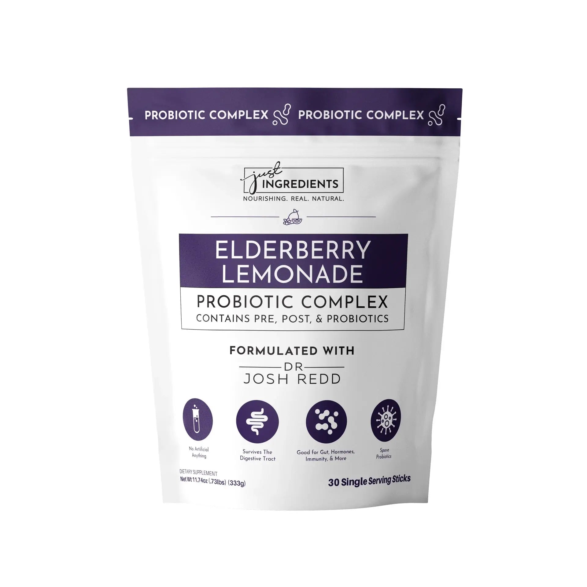 Just Ingredients Elderberry Lemonade 3-In-1 Probiotic Complex - Essentiallydestinyy