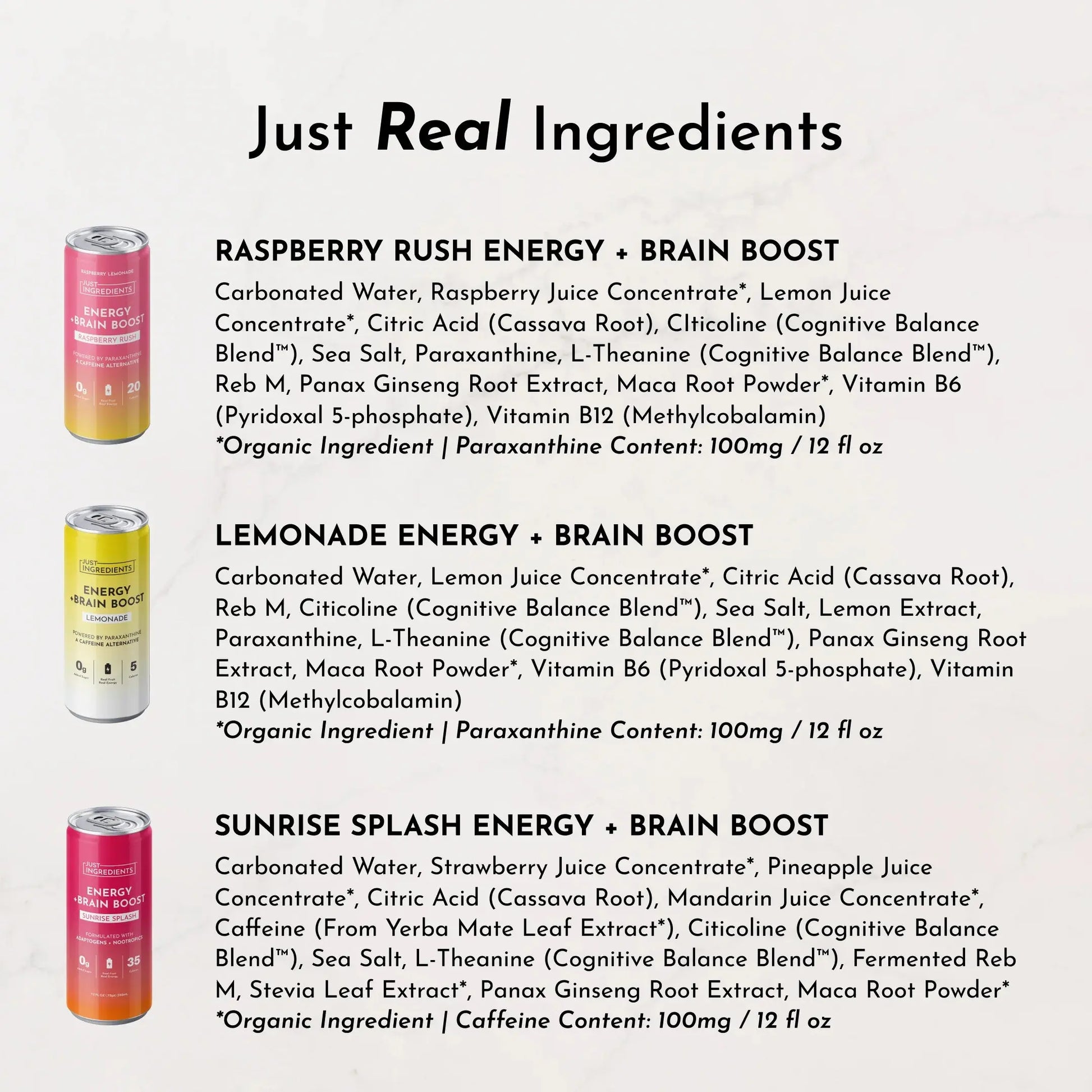Just Ingredients Energy Drinks - Essentiallydestinyy