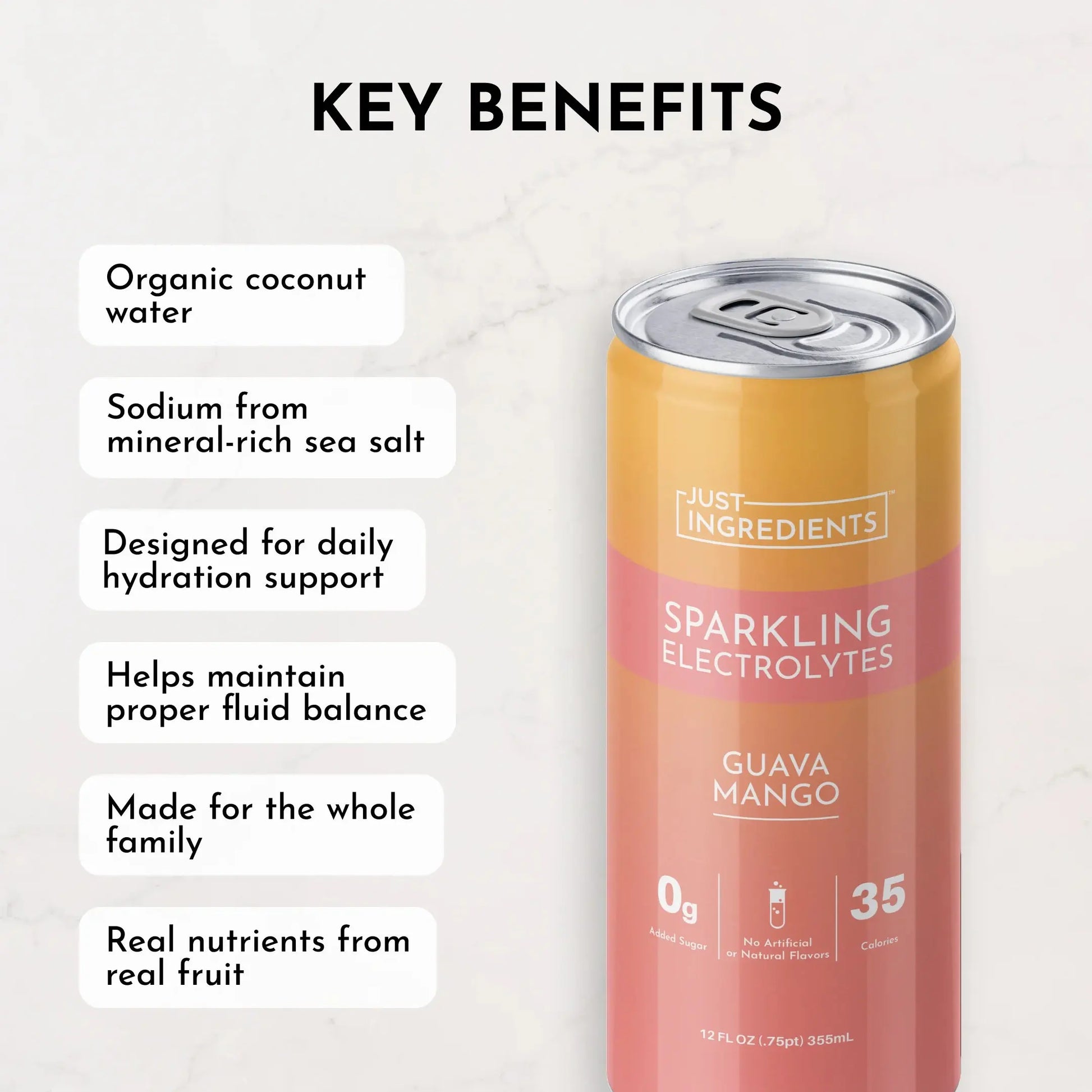 Just Ingredients Guava Mango Sparkling Electrolytes (8 pack) - Essentiallydestinyy