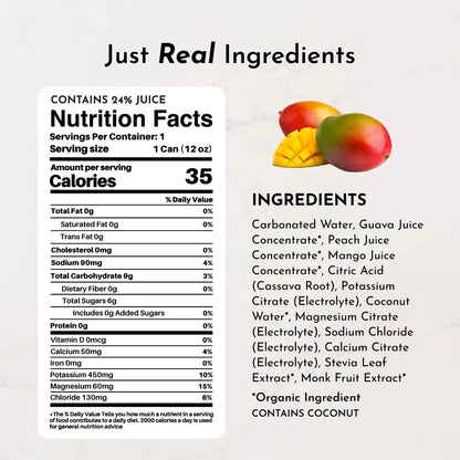 Just Ingredients Guava Mango Sparkling Electrolytes (8 pack) - Essentiallydestinyy