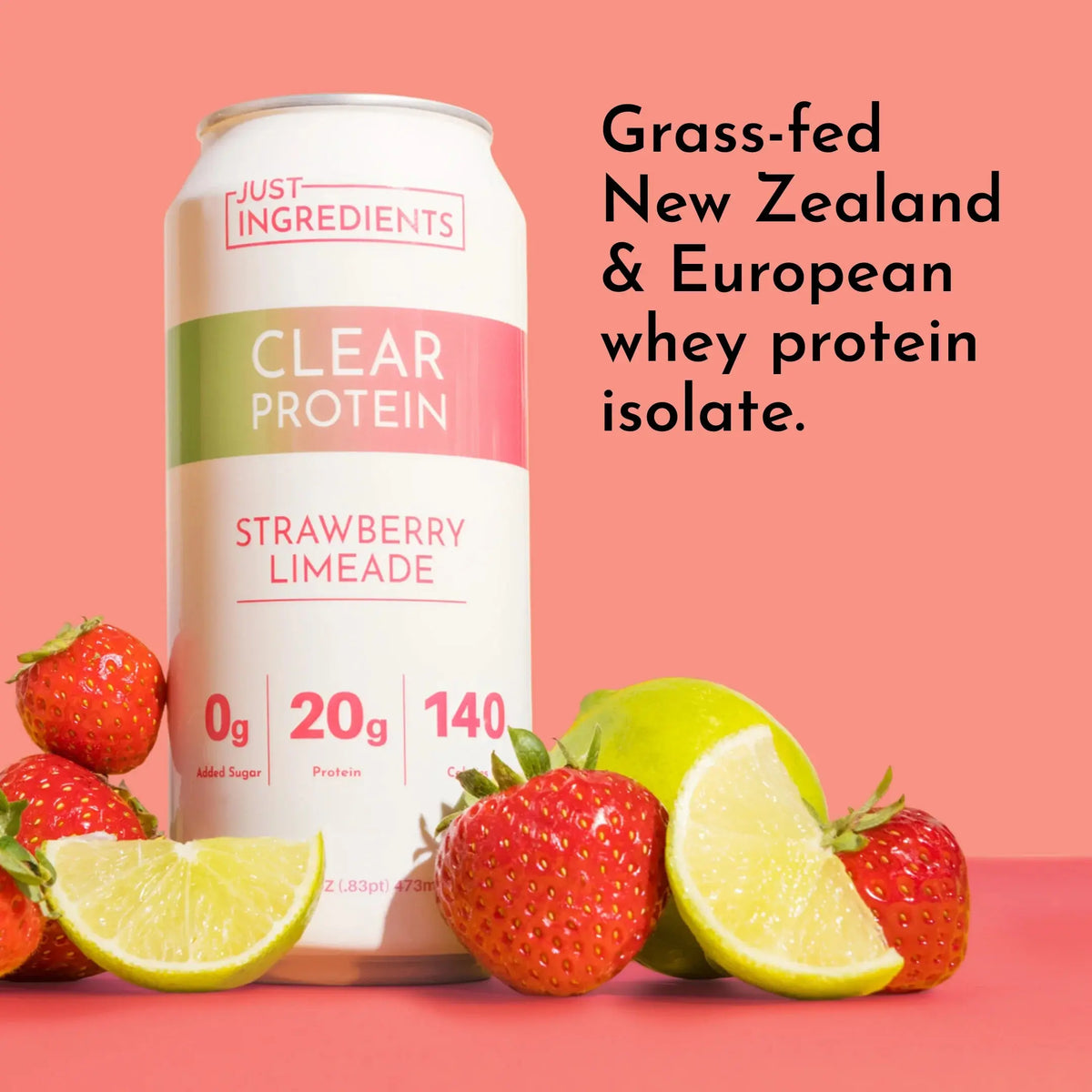 Just Ingredients Strawberry Limeade Clear Protein (12 Pack) - Essentiallydestinyy