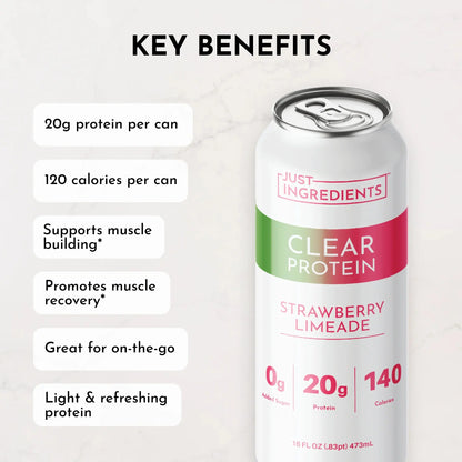 Just Ingredients Strawberry Limeade Clear Protein (12 Pack) - Essentiallydestinyy