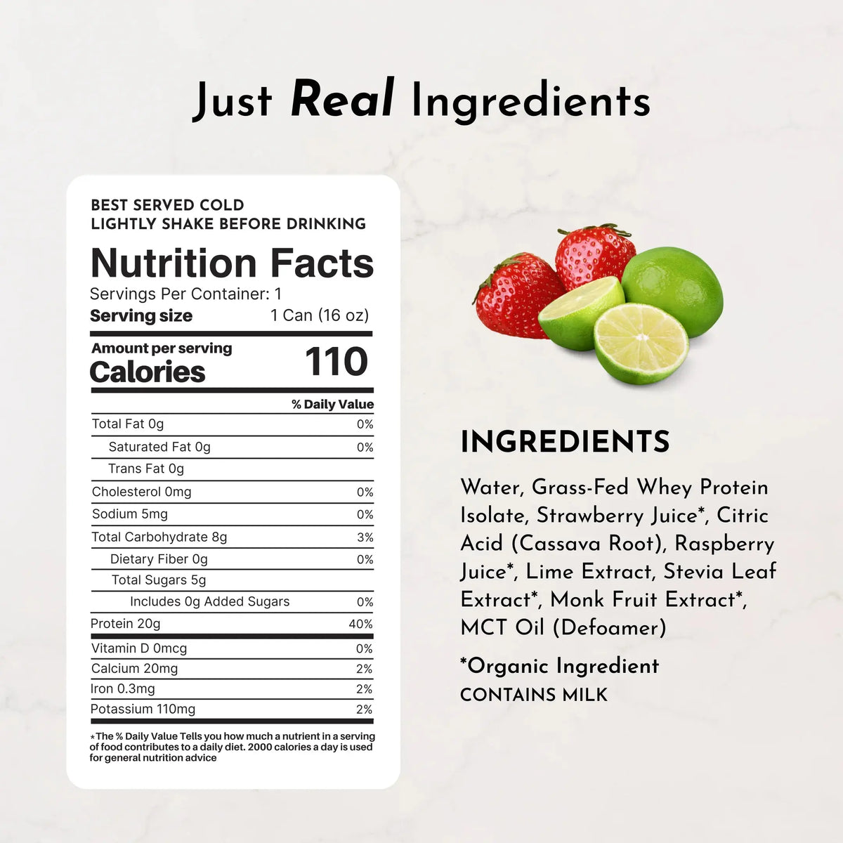 Just Ingredients Strawberry Limeade Clear Protein (12 Pack) - Essentiallydestinyy